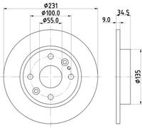 HELLA 8DD 355 106-471 Disco freno