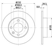 2x Disco freno pieno 8DD 355 106-681 HELLA per VW SEAT