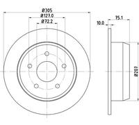 Disco Freno Hella 8DD 355 108-611 per Jeep Jeep (bjc) Assale Posteriore
