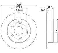 HELLA PAGID 8DD 355 110-311 Discofreno,54251,260mm,10mm,Pieno,per es. HONDA