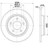 HELLA 8DD 355 110-911 Disco freno
