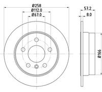 2x Disco freno pieno 8DD 355 111-101 HELLA PAGID per MERCEDES-BENZ