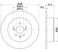 2x Disco freno pieno 8DD 355 111-701 HELLA per TOYOTA AVENSIS AVENSIS Liftback