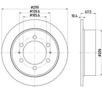 2x Disco freno pieno 8DD 355 112-001 HELLA per SSANGYONG DAEWOO