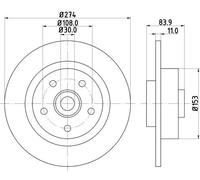 HELLA PAGID 8DD 355 112-361 Discofreno,54422PRO,rivestito,274mm,11mm,Pieno,per es. RENAULT