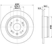 2x Disco freno pieno 8DD 355 112-451 HELLA per HONDA STREAM FR-V