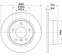Disco Freno Hella 8DD 355 112-641 Pro per Bmw Assale Posteriore
