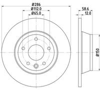 2x Disco freno pieno 8DD 355 113-841 HELLA per AUDI TT TT Roadster