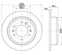 2x Disco freno pieno 8DD 355 114-041 HELLA per KIA CARNIVAL / GRAND CARNIVAL III