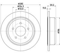 HELLA 8DD 355 114-801 Disco freno