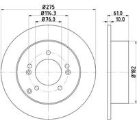 HELLA PAGID 8DD 355 115-991 Discofreno,54858PRO,rivestito,275mm,10mm,Pieno,per es. KIA