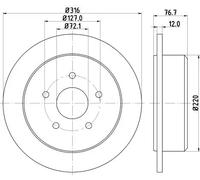 2x Disco freno pieno 8DD 355 117-101 HELLA per JEEP WRANGLER III