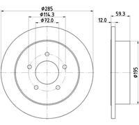 2x Disco freno pieno 8DD 355 118-341 HELLA per JEEP WRANGLER II CHEROKEE