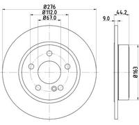 2x Disco freno pieno 8DD 355 119-431 HELLA per MERCEDES-BENZ CLA Coupé CLASSE A