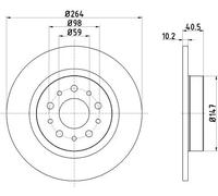 HELLA 8DD 355 120-931 Disco freno