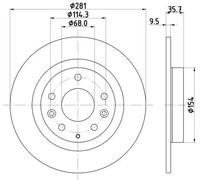 2x Disco freno pieno 8DD 355 126-711 HELLA per MAZDA CX-3