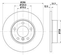 2x Disco freno pieno 8DD 355 127-031 HELLA per BMW 3 3 Coupé 3 Touring 3 Compact
