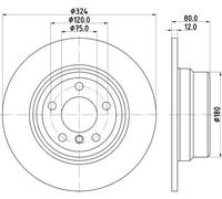 2x Disco freno pieno 8DD 355 127-651 HELLA per BMW X5