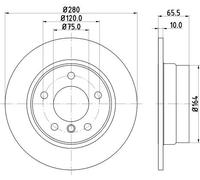 2x Disco freno pieno 8DD 355 128-351 HELLA per BMW 1
