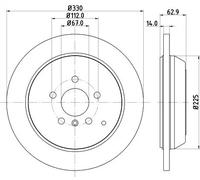 2x Disco freno pieno 8DD 355 128-601 HELLA PAGID per MERCEDES-BENZ CLASSE R