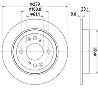 2x Disco freno pieno 8DD 355 132-061 HELLA per HONDA JAZZ IV