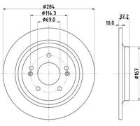 2x Disco freno pieno 8DD 355 132-921 HELLA per HYUNDAI KIA