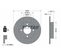2x Disco freno pieno 92026300 TEXTAR per AUDI 80 B3 Tre volumi COUPE B3 90 B2