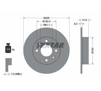 Textar Disco freno 92036003 Anteriore Ø238 mm per Renault Twingo I