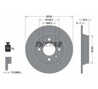 2x Disco freno pieno 92048500 TEXTAR per SAAB 900 I Combi Coupe 9000 Hatchback