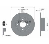 2x Disco freno pieno 92057800 TEXTAR per AUDI 80 B4 Tre volumi 80 B4 Avant