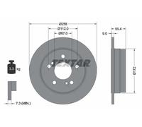 2x Disco freno pieno 92059503 TEXTAR per MERCEDES-BENZ