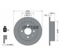 2x Disco freno pieno 92060800 TEXTAR per ROVER HONDA ACURA MG LOTUS