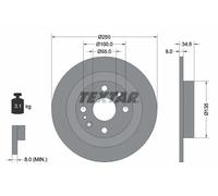 2x Disco freno pieno 92061700 TEXTAR per MAZDA 323 S IV 323 C IV 323 F IV MX-3