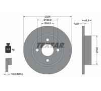 Textar Disco freno 92063300 Anteriore Ø234 mm Pieno – Coppia