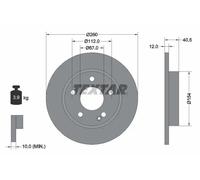 2x Disco freno pieno 92091203 TEXTAR per MERCEDES-BENZ CLASSE A
