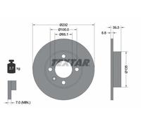 2x Disco freno pieno 92098203 TEXTAR per VW SEAT