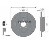 Textar Disco freno 92103303 Coppia posteriore Ø331 mm per Mercedes-Benz Classe M