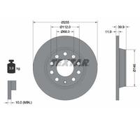 Textar Disco freno 92106303 posteriore pieno 1 pezzo