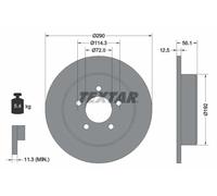 2x Disco freno pieno 92108400 TEXTAR per CHRYSLER DODGE