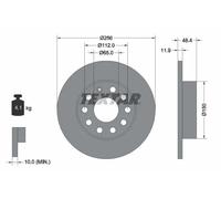 Textar Disco freno 92121103 – Coppia posteriore Ø256 mm Pieno