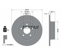 2x Disco freno pieno 92124903 TEXTAR per FORD TOURNEO CONNECT TRANSIT CONNECT