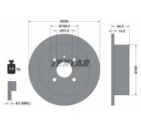 2x Disco freno pieno 92129000 TEXTAR per DAEWOO NUBIRA NUBIRA Wagon