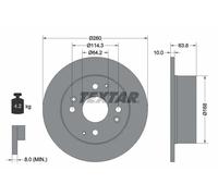 2 Textar Dischi Freno 260mm Posteriore per Accord VII CG Con ABS