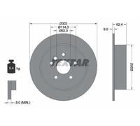 2x Disco freno pieno 92144103 TEXTAR per DR TOYOTA