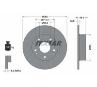 2x Disco freno pieno 92144603 TEXTAR per HONDA ACCORD VII