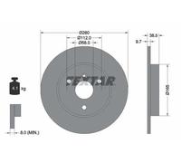 Disco freno TEXTAR 92155503 anteriore, pieno, 1 Pezzo