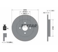 2x Disco freno pieno 92156300 TEXTAR per ASTON MARTIN DAIHATSU TOYOTA