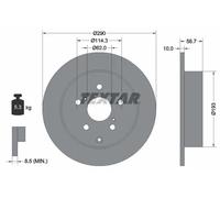 2x Disco freno pieno 92164803 TEXTAR per TOYOTA COROLLA Verso