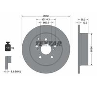 2x Disco freno pieno 92168103 TEXTAR per TOYOTA AVENSIS Tre volumi AVENSIS