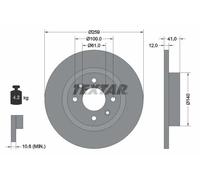Disco freno TEXTAR 92175103 anteriore, pieno, 1 Pezzo